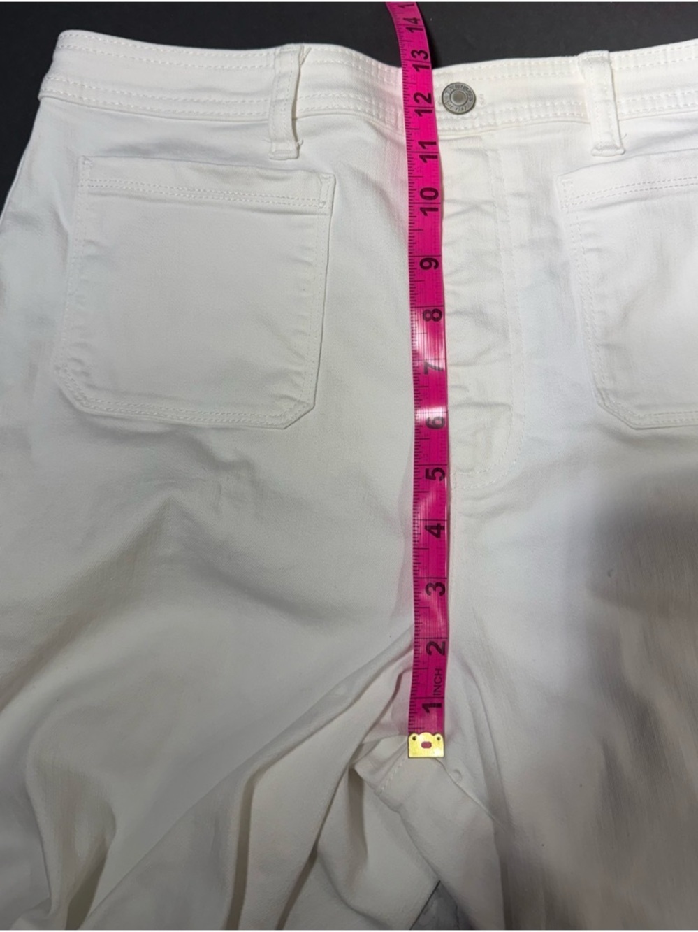 Talbots Wide Leg Cropped coastal eurosummer White denim pedal pushers pants 12 - Picture 4 of 9